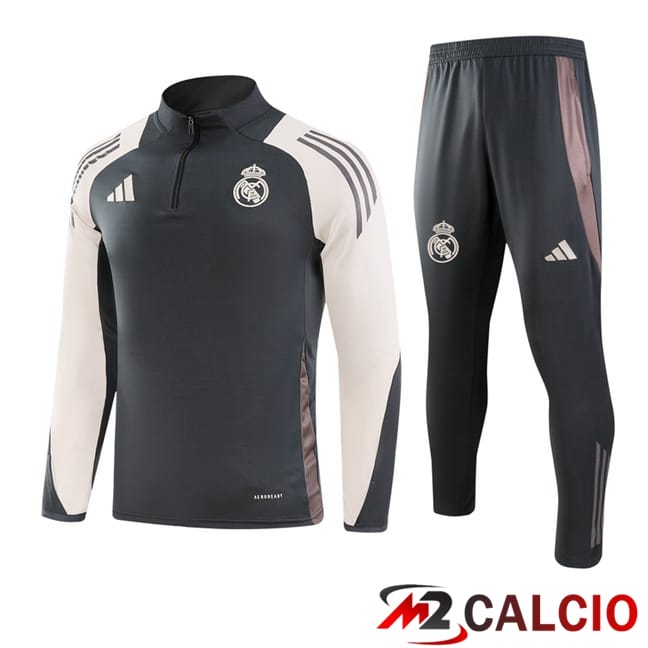 Maglie Calcio Personalizzate,Tute Calcio Squadre,Maglia Nazionale Italiana Calcio | Insieme Tuta Calcio Real Madrid Grigio 2024/2025