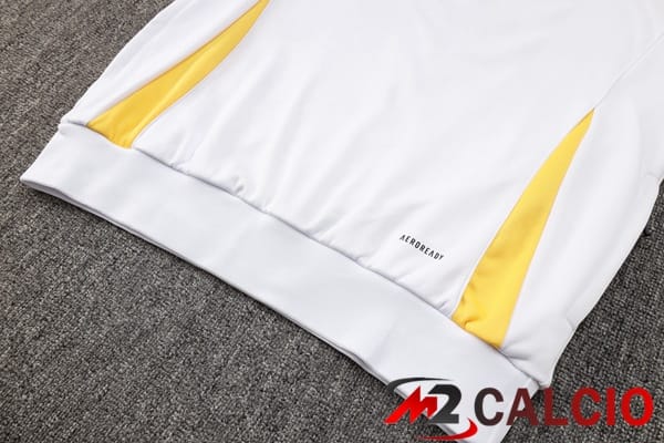 Tuta Calcio - Felpa Con Cappuccio Real Madrid Bianco Giallo 2024/2025