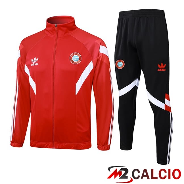 Maglie Calcio Personalizzate,Tute Calcio Squadre,Maglia Nazionale Italiana Calcio | Insieme Tuta Calcio - Giacca Bayern Monaco Rosso 2024/2025