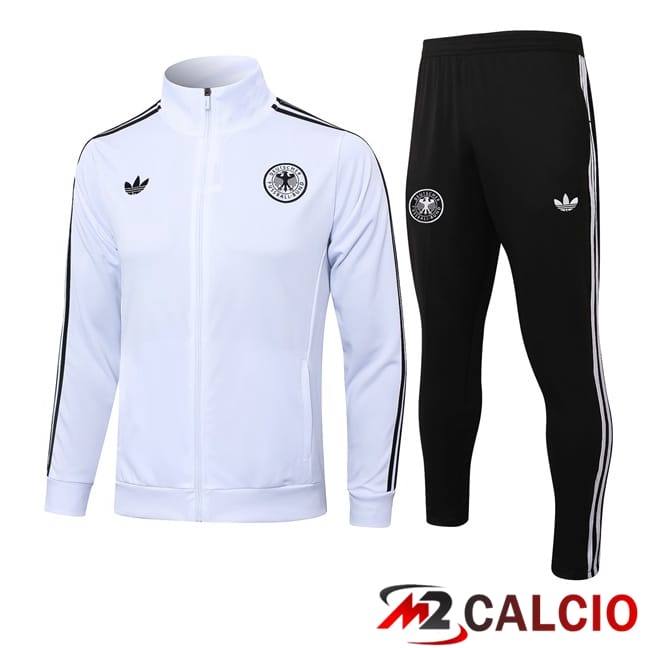 Maglie Calcio Personalizzate,Tute Calcio Squadre,Maglia Nazionale Italiana Calcio | Insieme Tuta Calcio - Giacca Germania Bianco 2024/2025