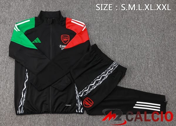 Insieme Tuta Calcio - Giacca Arsenal Nero Rosso Verde 2024/2025