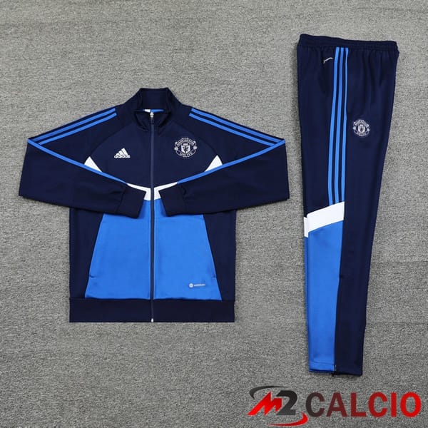 Insieme Tuta Calcio - Giacca Manchester United Blu Reale 2024/2025
