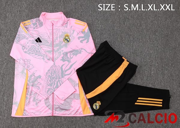 Insieme Tuta Calcio - Giacca Real Madrid Rosa 2024/2025