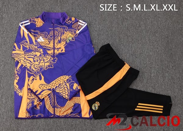 Insieme Tuta Calcio - Giacca Real Madrid Viola 2024/2025