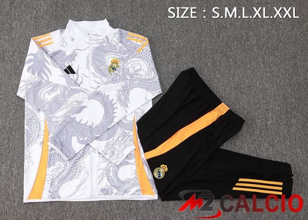 Insieme Tuta Calcio - Giacca Real Madrid Bianco 2024/2025
