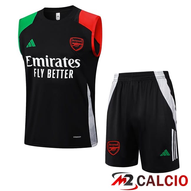 Maglie Calcio Personalizzate,Tute Calcio Squadre,Maglia Nazionale Italiana Calcio | Canotta Allenamento Arsenal + Pantaloncini Nero 2024/2025