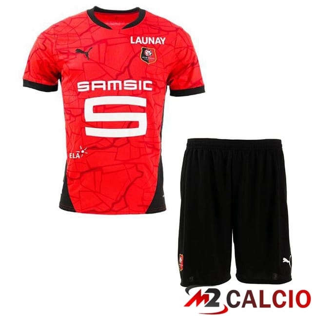 Maglie Calcio Personalizzate,Tute Calcio Squadre,Maglia Nazionale Italiana Calcio | Maglie Calcio Stade Rennais Bambino Prima Rosso 2024/2025