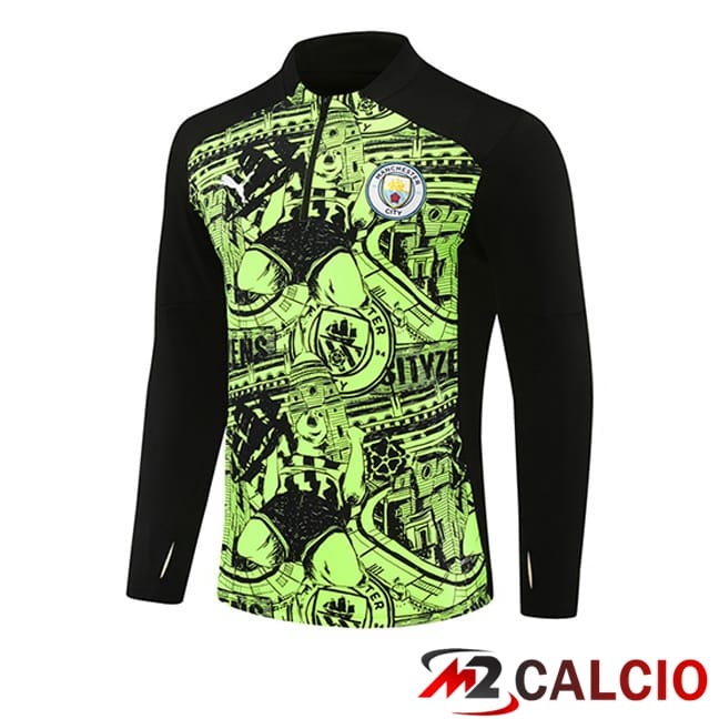 Maglie Calcio Personalizzate,Tute Calcio Squadre,Maglia Nazionale Italiana Calcio | Felpa Allenamento Manchester City Verde 2024/2025