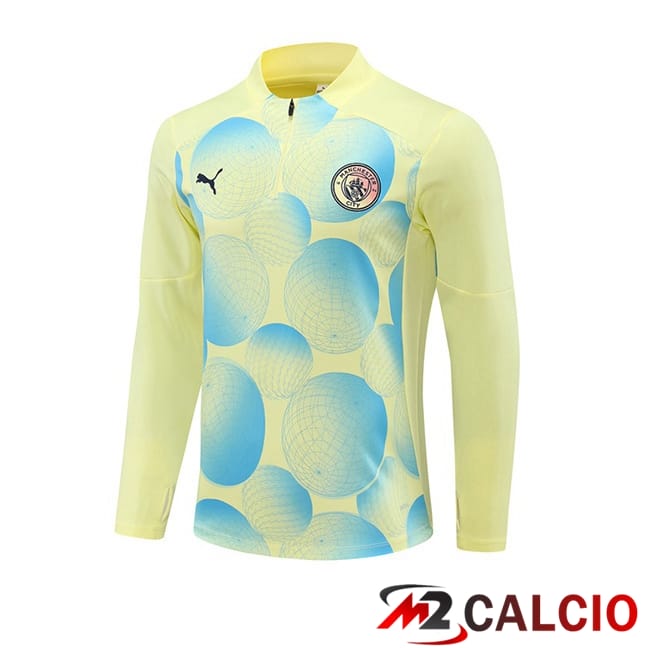 Maglie Calcio Personalizzate,Tute Calcio Squadre,Maglia Nazionale Italiana Calcio | Felpa Allenamento Manchester City Giallo 2024/2025