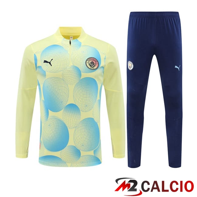 Maglie Calcio Personalizzate,Tute Calcio Squadre,Maglia Nazionale Italiana Calcio | Insieme Tuta Calcio Manchester City Giallo 2024/2025