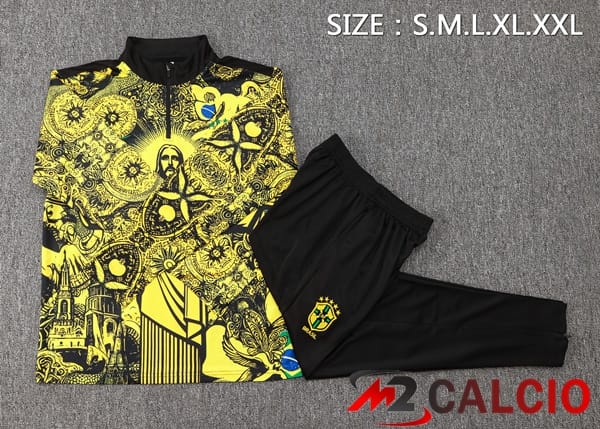 Insieme Tuta Calcio Brasile Giallo Nero 2024/2025