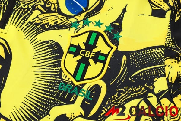 Insieme Tuta Calcio Brasile Giallo Nero 2024/2025