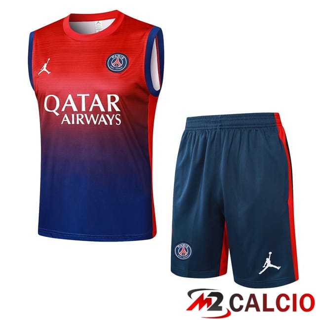 Maglie Calcio Personalizzate,Tute Calcio Squadre,Maglia Nazionale Italiana Calcio | Canotta Allenamento Paris PSG + Pantaloncini Rosso Blu Reale 2024/2025