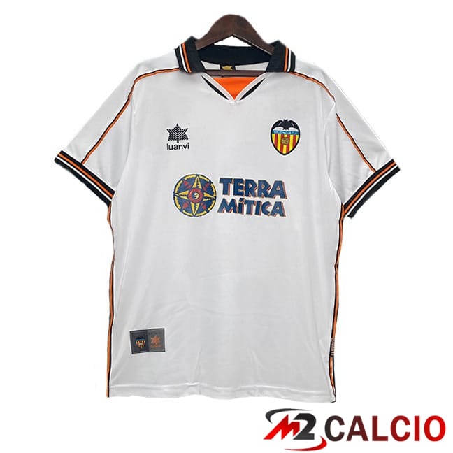 Maglie Calcio Personalizzate,Tute Calcio Squadre,Maglia Nazionale Italiana Calcio | Maglie Calcio Valencia CF Retro Prima Bianco 1999-2000