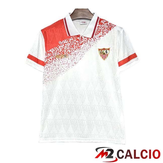 Maglie Calcio Personalizzate,Tute Calcio Squadre,Maglia Nazionale Italiana Calcio | Maglie Calcio Sevilla FC Retro Prima Bianco 1993-1994