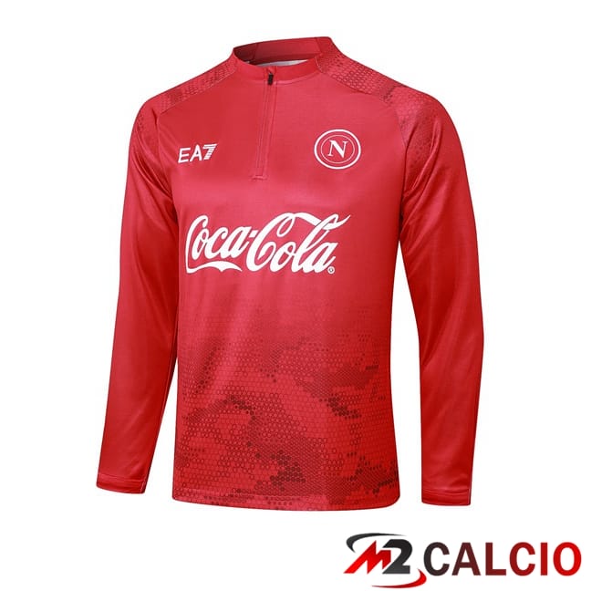 Maglie Calcio Personalizzate,Tute Calcio Squadre,Maglia Nazionale Italiana Calcio | Felpa Allenamento SSC Napoli Rosso 2024/2025