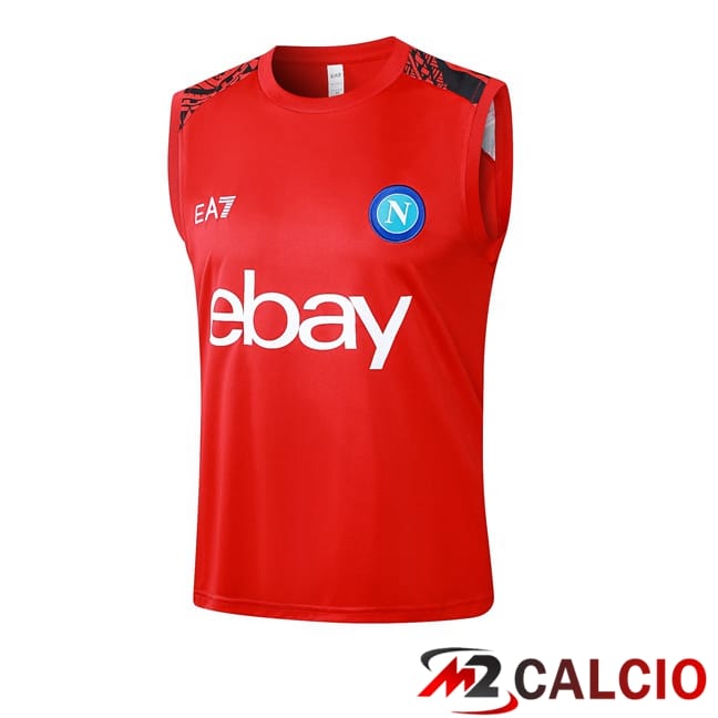 Maglie Calcio Personalizzate,Tute Calcio Squadre,Maglia Nazionale Italiana Calcio | Canotta Allenamento SSC Napoli Rosso 2024/2025
