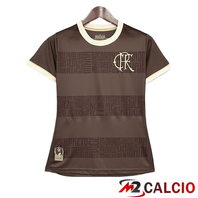 Maglie Calcio Personalizzate,Tute Calcio Squadre,Maglia Nazionale Italiana Calcio | Maglie Calcio Flamengo Donna Edizione Speciale Marrone 2024/2025