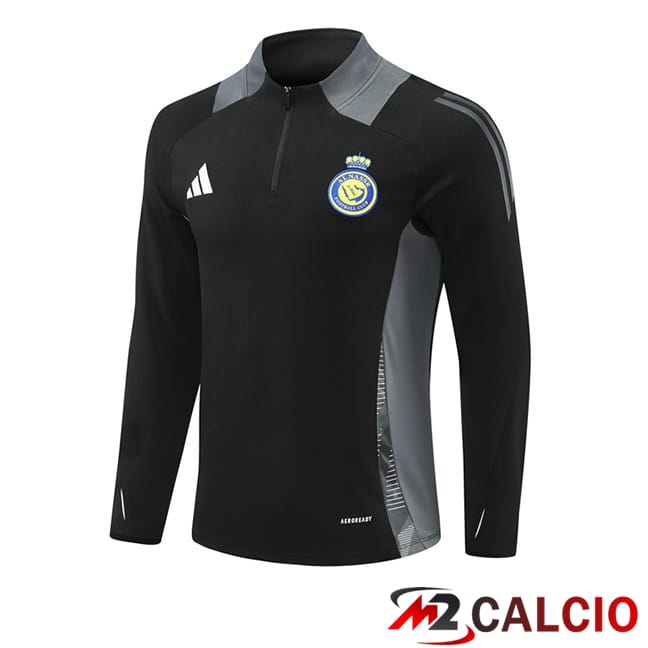 Maglie Calcio Personalizzate,Tute Calcio Squadre,Maglia Nazionale Italiana Calcio | Felpa Allenamento Al-Nassr FC Nero 2024/2025