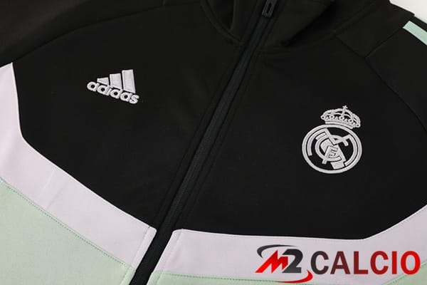Insieme Tuta Calcio - Giacca Real Madrid Nero Verde 2024/2025