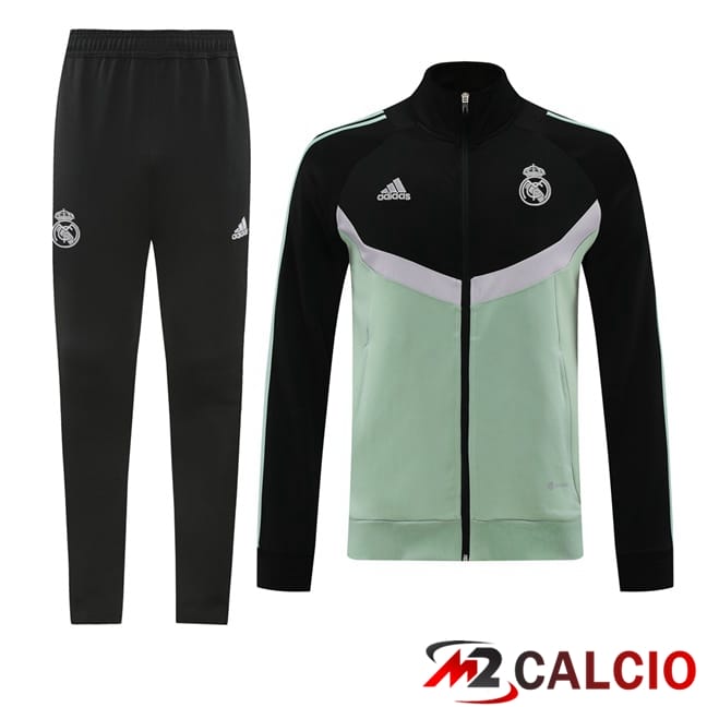 Maglie Calcio Personalizzate,Tute Calcio Squadre,Maglia Nazionale Italiana Calcio | Insieme Tuta Calcio - Giacca Real Madrid Nero Verde 2024/2025