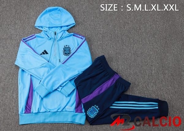 Tuta Calcio - Felpa Con Cappuccio Argentina Blu 2024/2025