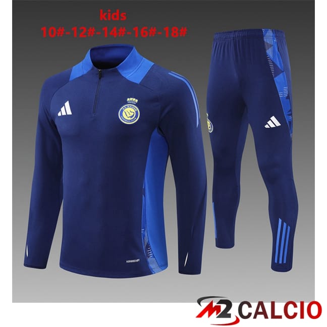 Maglie Calcio Personalizzate,Tute Calcio Squadre,Maglia Nazionale Italiana Calcio | Insieme Tuta Calcio Al-Nassr FC Bambino Blu Reale 2024/2025