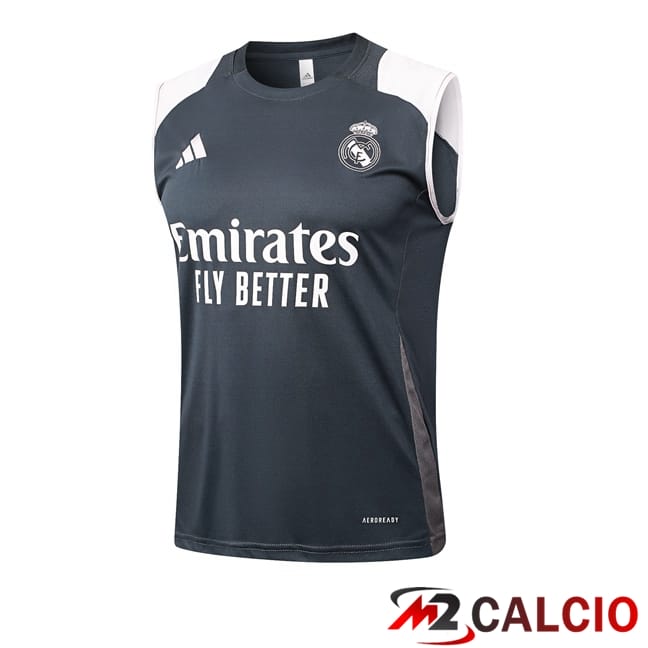 Maglie Calcio Personalizzate,Tute Calcio Squadre,Maglia Nazionale Italiana Calcio | Canotta Allenamento Real Madrid Grigio 2024/2025