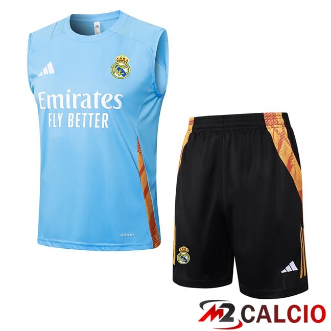 Canotta Allenamento Real Madrid + Pantaloncini Blu 2024/2025