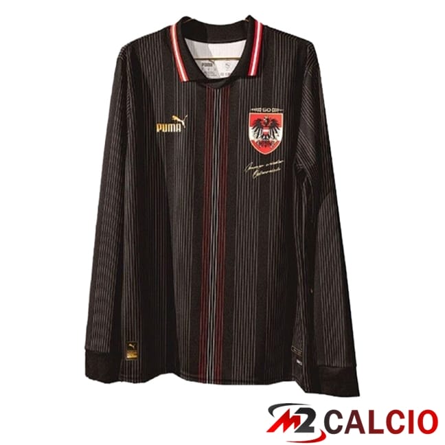 Maglie Calcio Personalizzate,Tute Calcio Squadre,Maglia Nazionale Italiana Calcio | Nuova Maglie Calcio Austria Manica Lunga 50th Anniversary 2024/2025