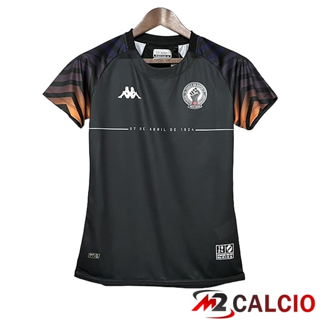 Maglie Calcio Personalizzate,Tute Calcio Squadre,Maglia Nazionale Italiana Calcio | Maglie Calcio CR Vasco Da Gama Donna Edizione Speciale Nero 2024/2025