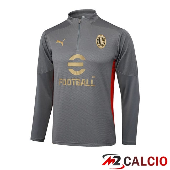 Maglie Calcio Personalizzate,Tute Calcio Squadre,Maglia Nazionale Italiana Calcio | Felpa Allenamento AC Milan Grigio 2024/2025
