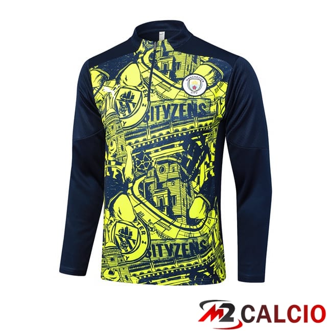 Maglie Calcio Personalizzate,Tute Calcio Squadre,Maglia Nazionale Italiana Calcio | Felpa Allenamento Manchester City Verde Blu Reale 2024/2025