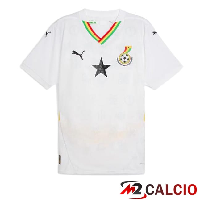 Maglie Calcio Personalizzate,Tute Calcio Squadre,Maglia Nazionale Italiana Calcio | Maglie Calcio Ghana Prima Bianco 2024/2025