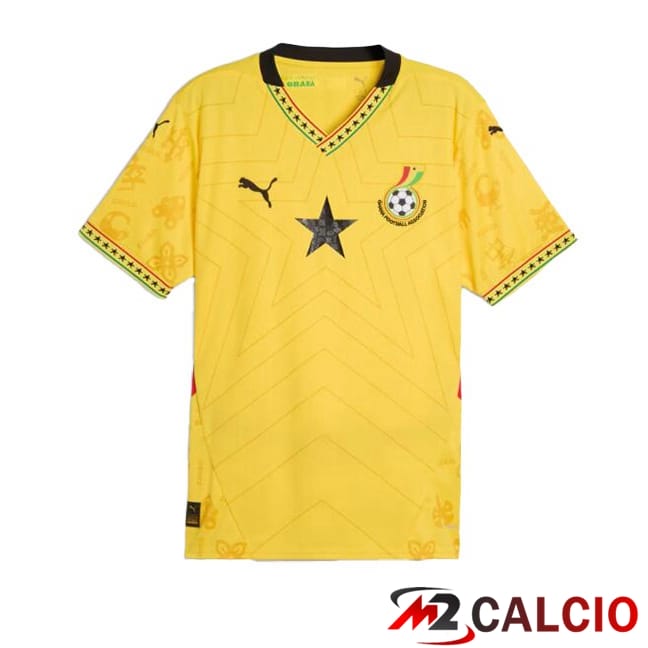Maglie Calcio Personalizzate,Tute Calcio Squadre,Maglia Nazionale Italiana Calcio | Maglie Calcio Ghana Seconda Giallo 2024/2025