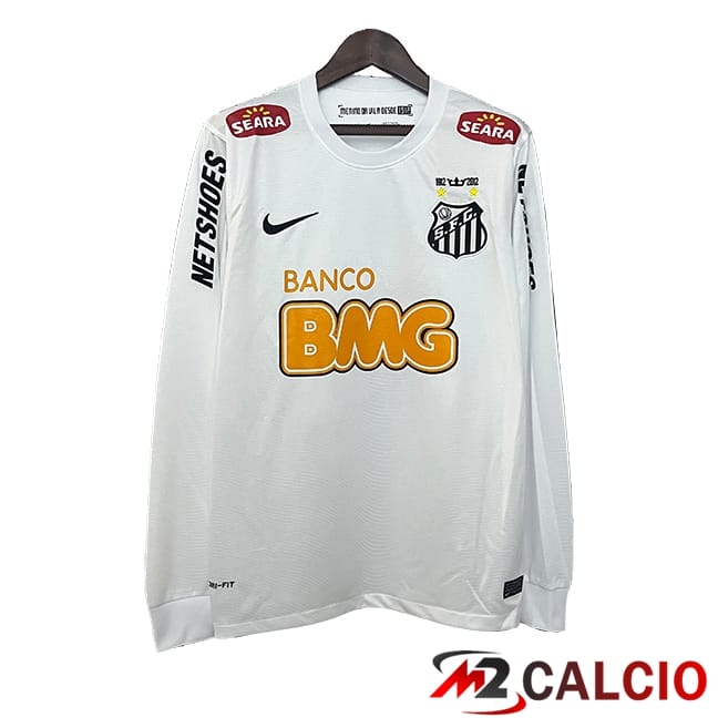 Maglie Calcio Personalizzate,Tute Calcio Squadre,Maglia Nazionale Italiana Calcio | Maglie Calcio Santos Retro Prima Manica Lunga 2011/2012