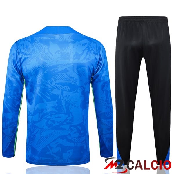 Insieme Tuta Calcio FC Barcellona Blu Verde 2024/2025