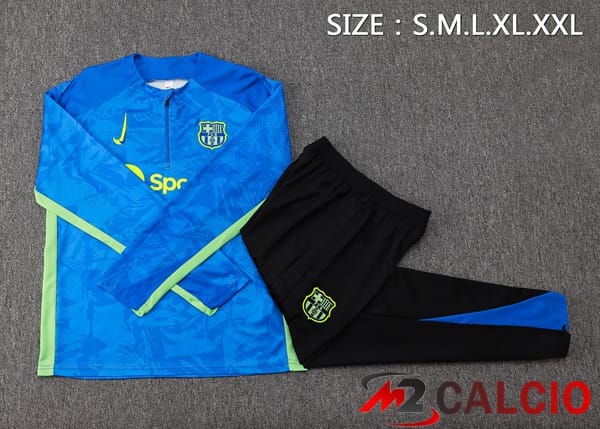 Insieme Tuta Calcio FC Barcellona Blu Verde 2024/2025