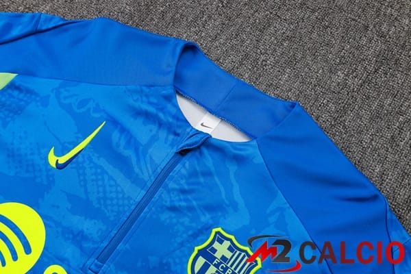 Insieme Tuta Calcio FC Barcellona Blu Verde 2024/2025