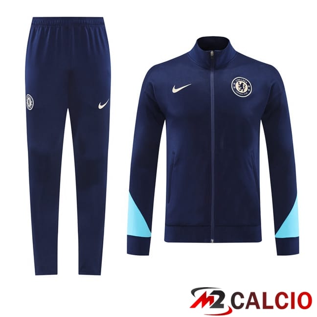 Maglie Calcio Personalizzate,Tute Calcio Squadre,Maglia Nazionale Italiana Calcio | Insieme Tuta Calcio - Giacca FC Chelsea Blu Reale 2024/2025