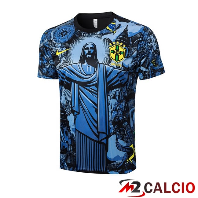 T Shirt Allenamento Brasile Blu 2024/2025