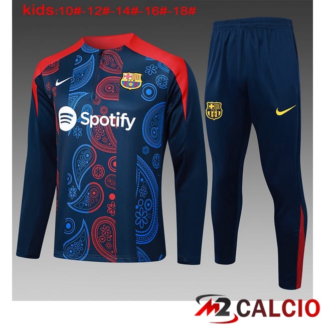 Maglie Calcio Personalizzate,Tute Calcio Squadre,Maglia Nazionale Italiana Calcio | Insieme Tuta Calcio FC Barcellona Bambino Rosso Blu Reale 2024/2025