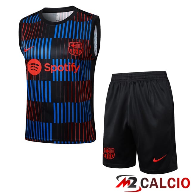 Maglie Calcio Personalizzate,Tute Calcio Squadre,Maglia Nazionale Italiana Calcio | Canotta Allenamento FC Barcellona + Pantaloncini Blu Rosso Nero 2024/2025