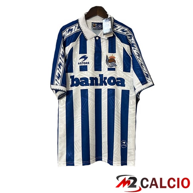 Maglie Calcio Personalizzate,Tute Calcio Squadre,Maglia Nazionale Italiana Calcio | Maglie Calcio Real Sociedad Retro Prima Bianco Blu 1994-1995