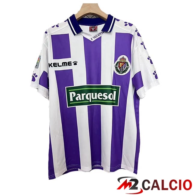 Maglie Calcio Personalizzate,Tute Calcio Squadre,Maglia Nazionale Italiana Calcio | Maglie Calcio Real Valladolid Retro Prima Bianco Viola 1995-1996