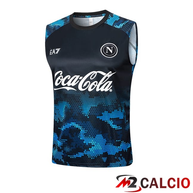 Maglie Calcio Personalizzate,Tute Calcio Squadre,Maglia Nazionale Italiana Calcio | Canotta Allenamento SSC Napoli Blu Nero 2024/2025