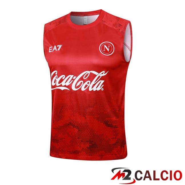 Maglie Calcio Personalizzate,Tute Calcio Squadre,Maglia Nazionale Italiana Calcio | Canotta Allenamento SSC Napoli Rosso 2024/2025