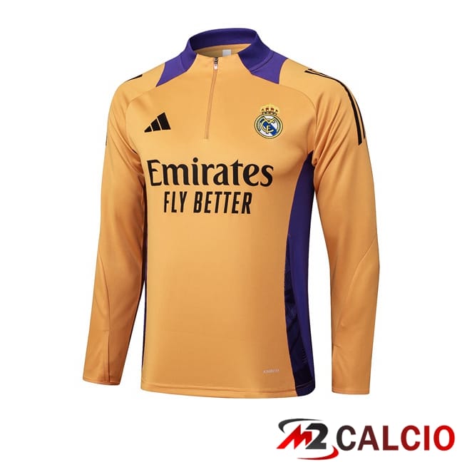 Maglie Calcio Personalizzate,Tute Calcio Squadre,Maglia Nazionale Italiana Calcio | Felpa Allenamento Real Madrid Arancia 2025/2026