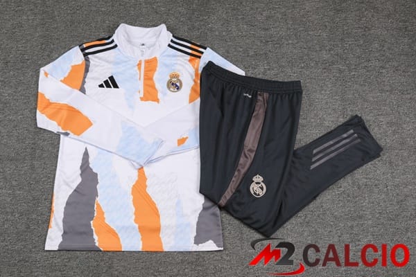 Insieme Tuta Calcio Real Madrid Bianco Giallo 2025/2026