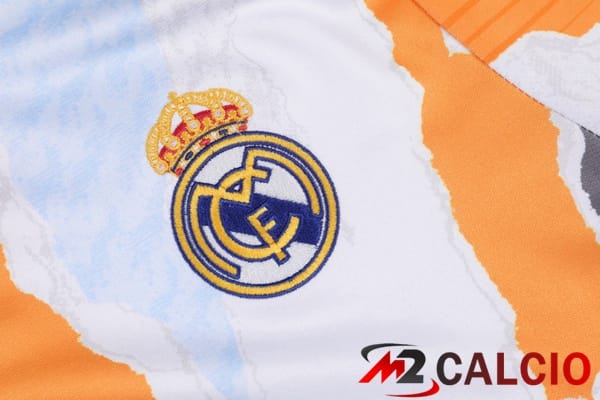 Insieme Tuta Calcio Real Madrid Bianco Giallo 2025/2026
